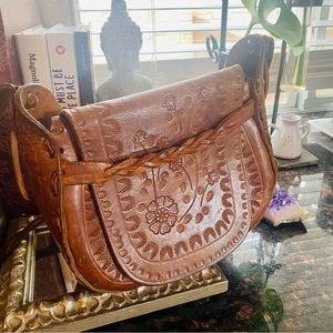 Handmade Genuine Leather Purse with Beautiful Flower Detail